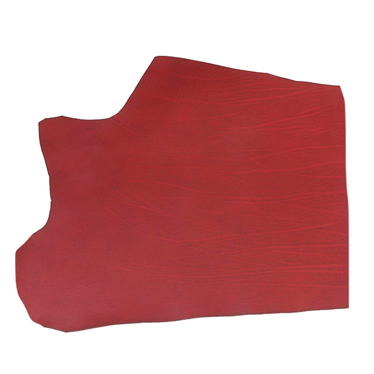 Cuir de peaux tanné végétal Sauvage de couleur rouge, close-up d'un collet en cuir authentique et naturel.