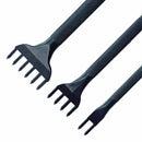 Griffe à frapper avec pointe diamant, entraxe de 6,40 mm, outil robuste pour travaux de précision et de frappe.