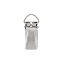 Pince à bretelle nickelée de 10 mm avec passant triangle, accessoire en métal pour ajuster ou fixer les bretelles.
