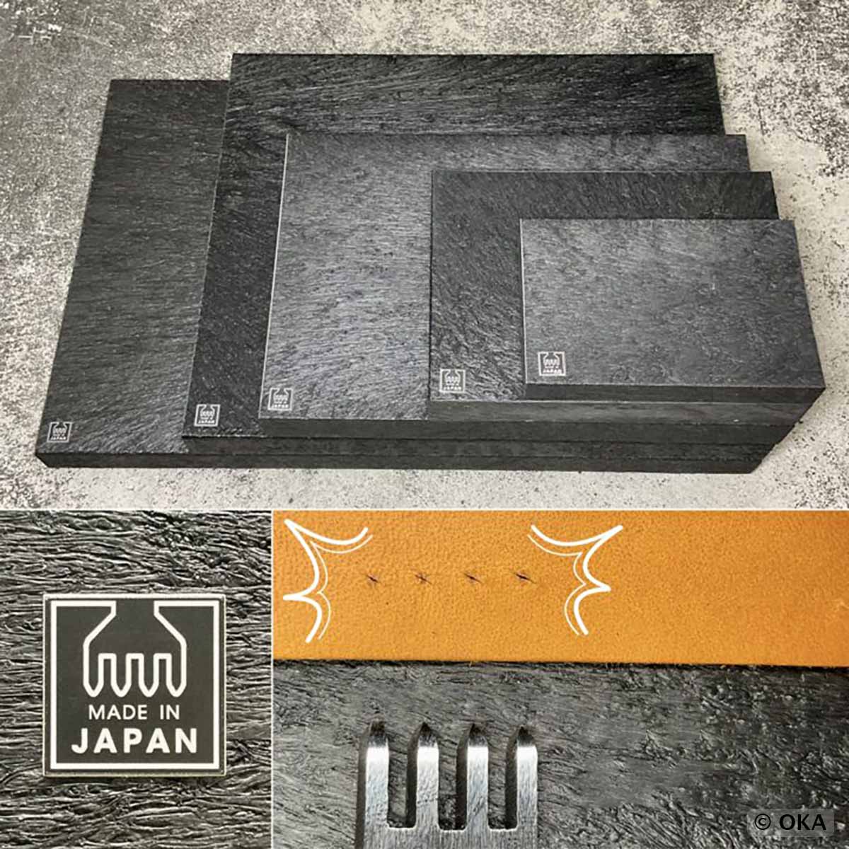 Plaque de découpe Oka en acier pour outils, avec surface lisse et réglable, idéale pour la précision en cuisine.