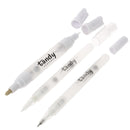 Trois stylos à teinture rechargeables Tandy Leather pour teintures et peintures, avec corps en plastique et capuchons colorés.