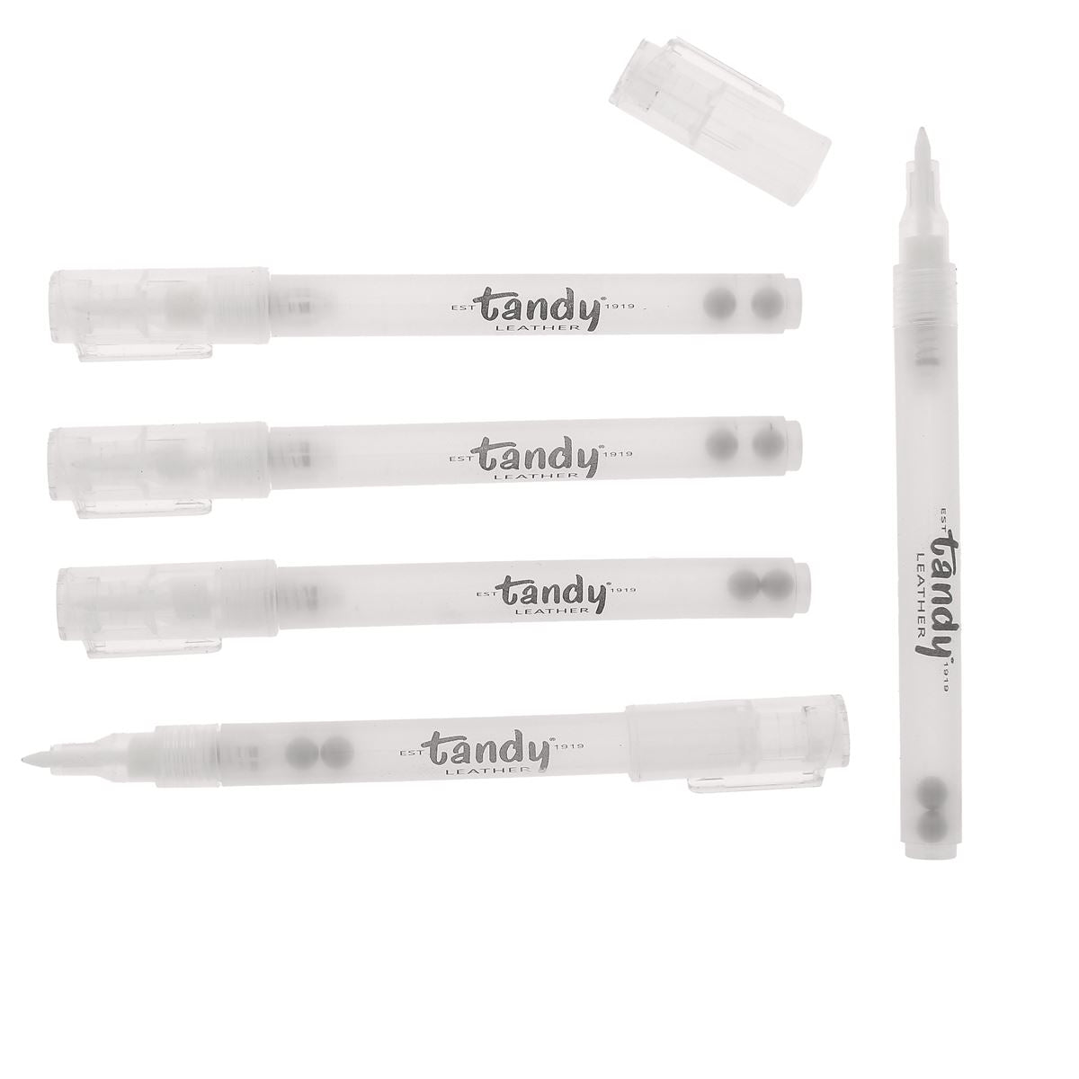 Lot de 5 stylos à teinture rechargeables Tandy Leather avec pointe de 0,7 mm, pour applications de teintures et peintures.