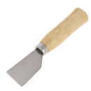 Couteau à parer droit de style japonais, outil de cuisine, avec lame fine en acier, présenté sur une planche en bois.