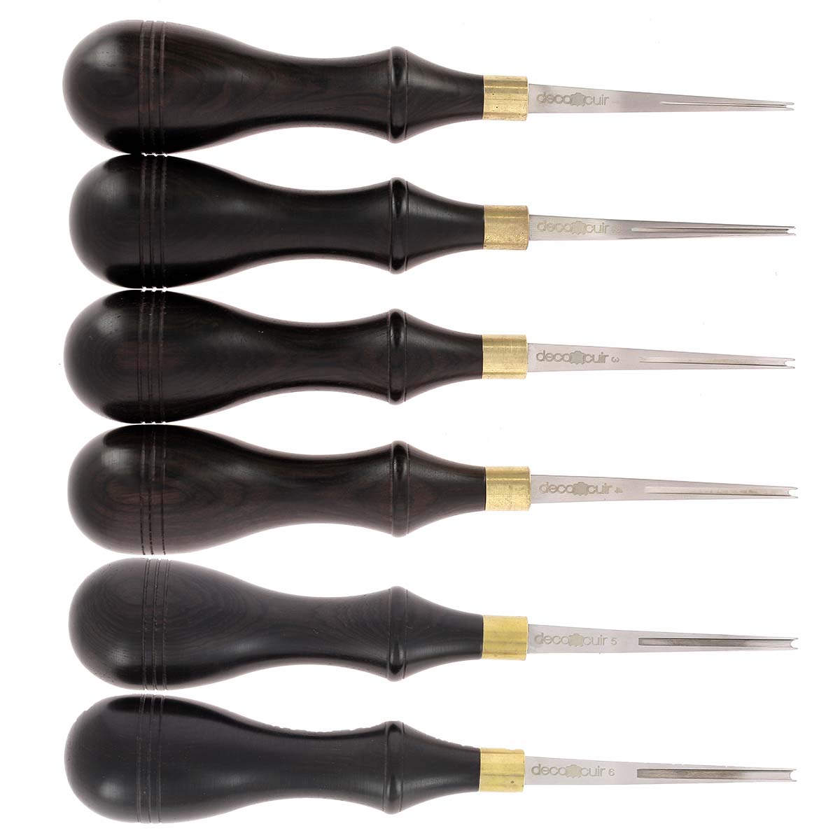 Outils Abat carre Deco Cuir, outil pour travailler le cuir avec manche en bois et tête en métal pour découpe précise