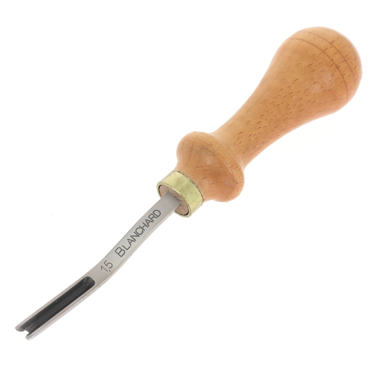 Outils Abat carre sellier Vergez Blanchard, outil en métal avec poignée pour travail du cuir.