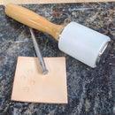 Maillet rond en polymère de 280g, outil léger et durable pour le bricolage, image montrant la tête du maillet et la poignée.