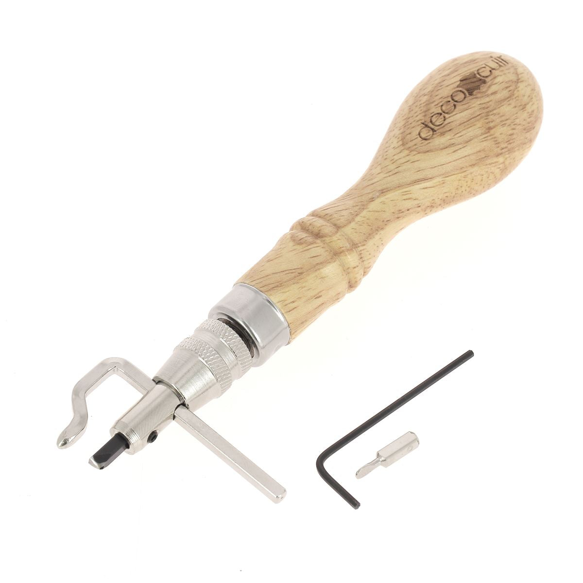 Outils Rainette double fonction de Deco Cuir, en cuir, avec plusieurs embouts pour travaux de couture et réparation.