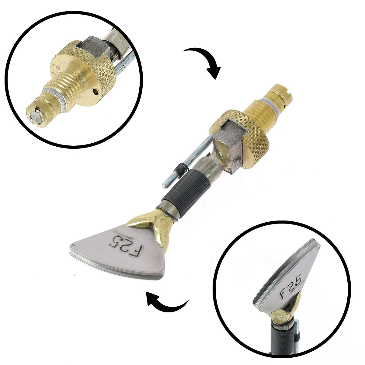 Outil filet plat avec guide pour fer à fileter Regad Serie F, pièce en acier pour précision dans la fabrication.