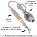 Manche pour fer à fileter avec poignée en liège de la marque Regad, adapté pour boîtier ADECE, outil de qualité professionnel.
