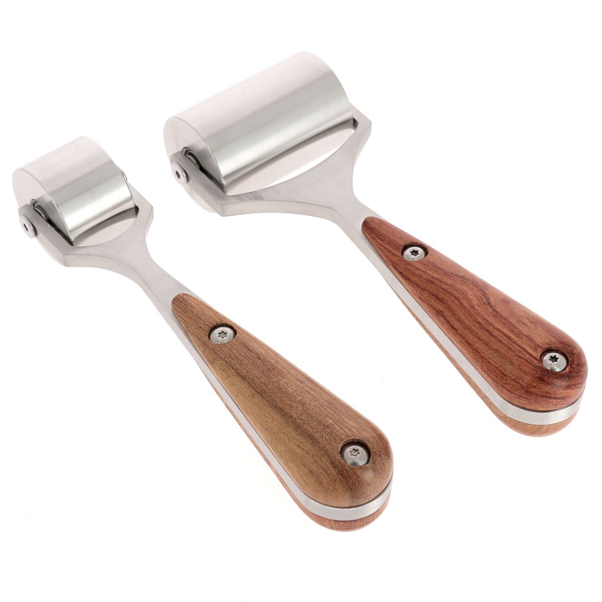 Rouleau inox Deco Cuir, roulette lisse pour presser le cuir, outil en acier inoxydable pour travaux de maroquinerie.