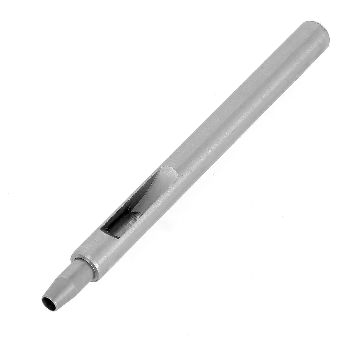 Emporte-pièce à frapper rond avec mèche fine, outil de bricolage, en métal, utilisé pour découper des formes précises.