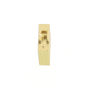 Lettre majuscule en laiton Arial de 4mm, outil Deco Cuir, visible en image avec finition en laiton brillante.
