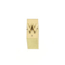 Lettre majuscule en laiton Arial de 4mm, outil Deco Cuir, visible sur fond clair, utilisée pour gravure ou décoration en cuir.