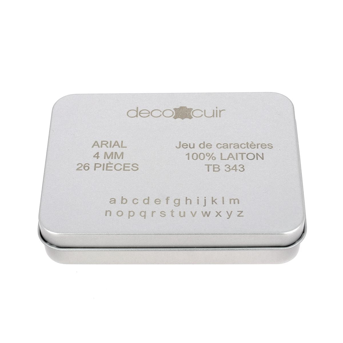 Lot de 26 lettres minuscules en laiton Arial 4mm, outils de décoration en laiton pour projets créatifs, par Deco Cuir