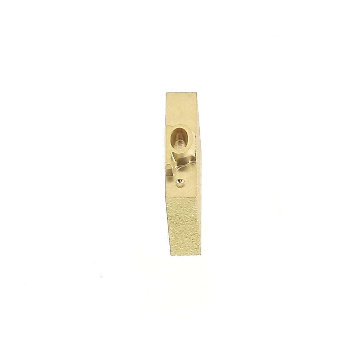 Lettre minuscule en laiton Arial 4mm, outil Deco Cuir, visible sur fond clair, conçue pour la création artisanale et la décoration en cuir.