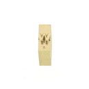 Lettre minuscule en laiton Arial 4mm, outil Deco Cuir, visible avec fini métallique brillant et style élégant.