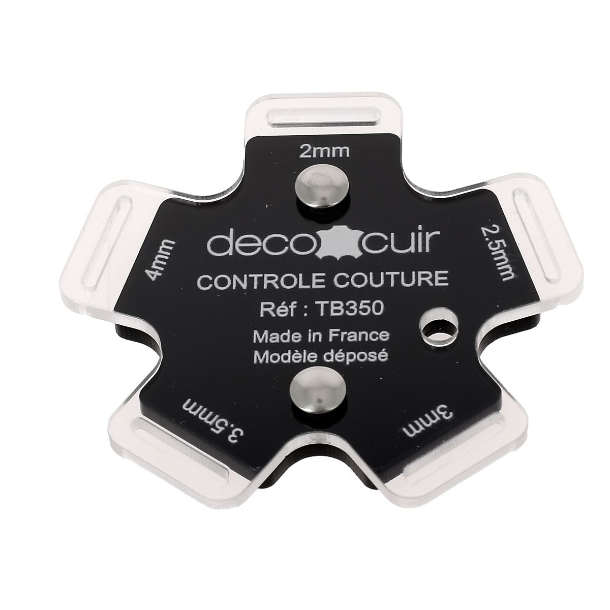 Gabarit de contrôle des marges de couture en acrylique pour cuir, outil précis de Deco Cuir, utilisé pour la couture.