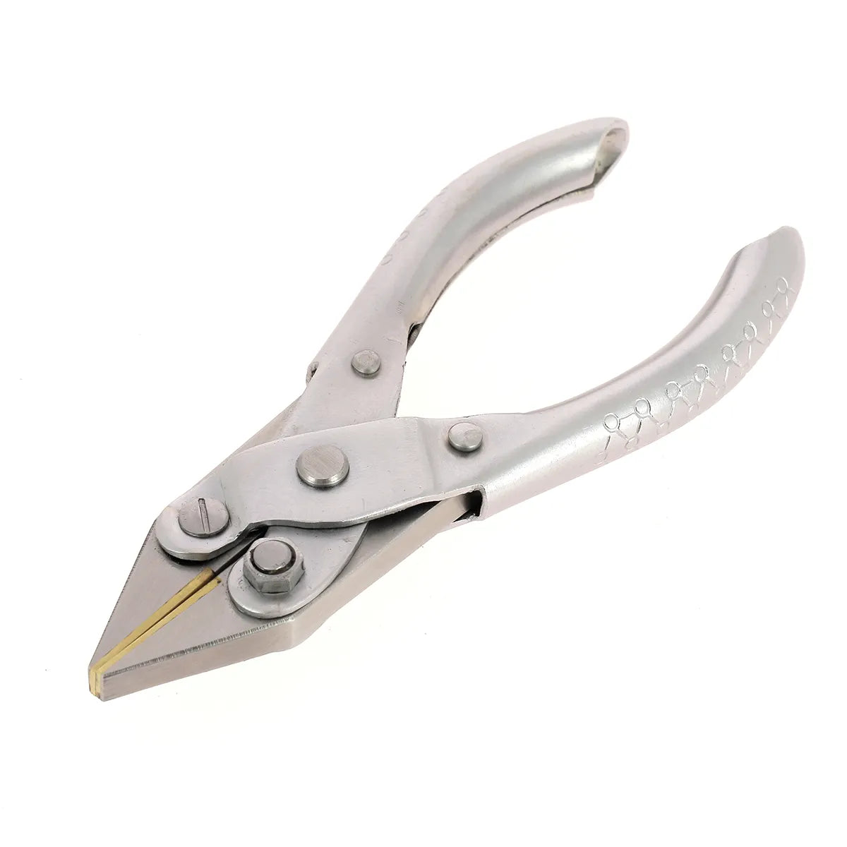 Pince à bec plat démultiplié - Mors en laiton - 12cm