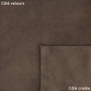 Peau de cuir de veau velours Dolce en chocolat, texture douce et luxueuse, pour créations de maroquinerie ou mode.