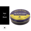 Cirage pâte de luxe Saphir Noir 01, 50 ml, crème d'entretien du cuir, pot en verre avec étiquette, pour cuir élégamment poli.