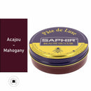 Cirage pâte de luxe Saphir ACAJOU 09 pour l'entretien du cuir, contenant 50 ml, en pot avec étiquette colorée.
