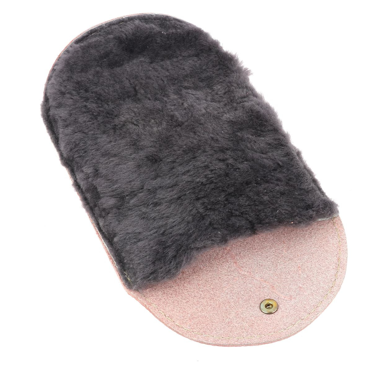 Gant de lustrage en cuir et fourrure pour l'entretien du cuir, de couleur rose, idéal pour polir et protéger les surfaces en cuir