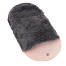 Gant de lustrage en cuir et fourrure pour l'entretien du cuir, de couleur rose, idéal pour polir et protéger les surfaces en cuir