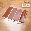 Finition renforcée en uréthane 4-coats pour peinture Angelus, flacon de 29,5 ml, appliquée sur une surface peinte.
