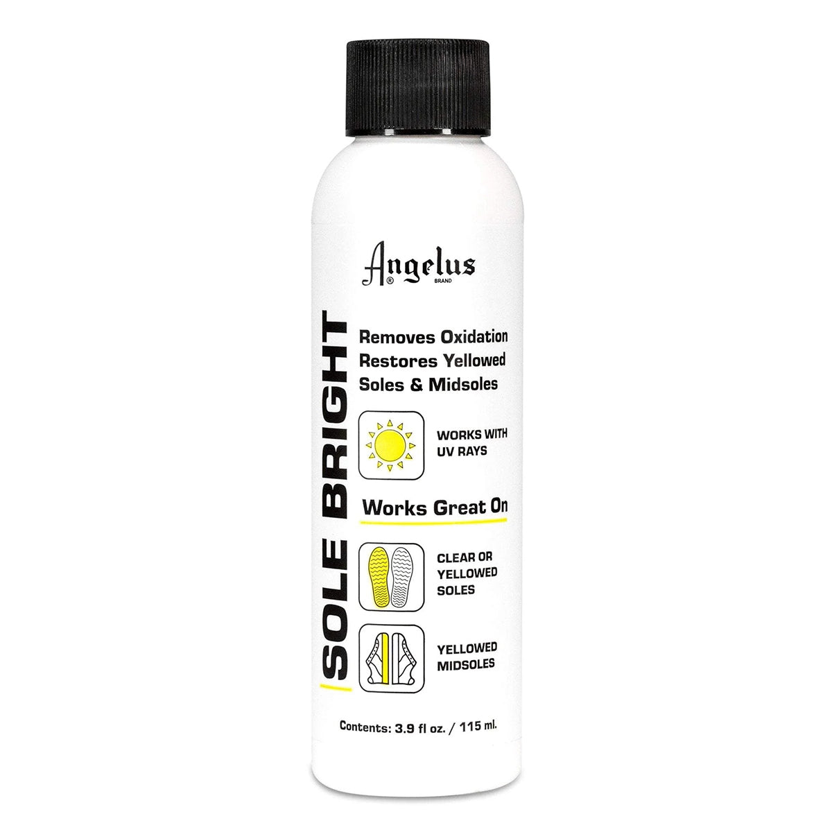 Nettoyant pour semelles jaunies de chaussures Angelus Sole Bright, produit d'entretien du cuir de 115ml
