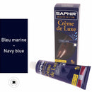 Crème de luxe Saphir pour cuir lisse, 50ml, couleur bleu marine, soin et entretien du cuir avec un pot de crème.