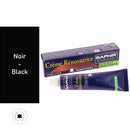 Crème rénovatrice recolorante Saphir pour cuir noir, 25 ml, entretien et réparation du cuir avec texture crémeuse.