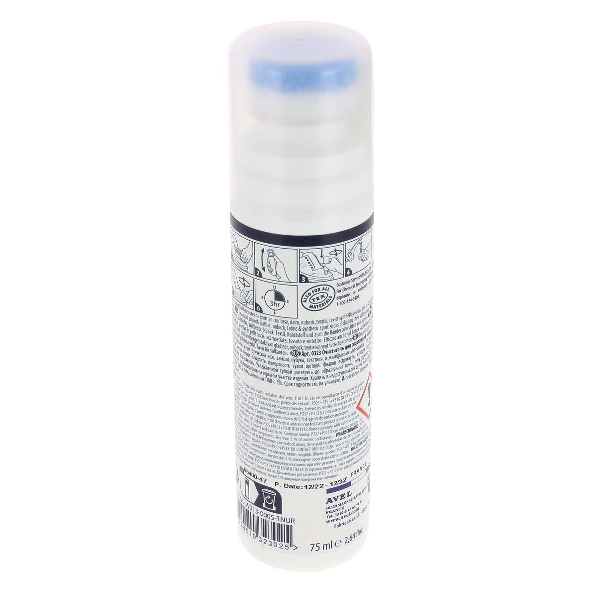 Nettoyant pour chaussures Sneaker Cleaner Saphir, 75ml, pour l'entretien du cuir et des sneakers, liquide nettoyant en flacon.