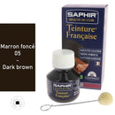 Teinture française Saphir 50ml marron foncé, peinture pour cuir et matériaux, produit de teinture de haute qualité