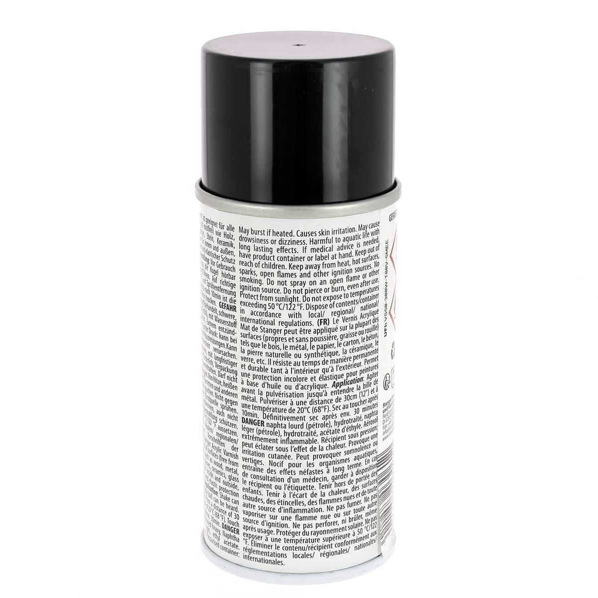 Vernis acrylique en aérosol de 150ml pour métal et loisirs créatifs, peinture transparente pour projets artistiques.