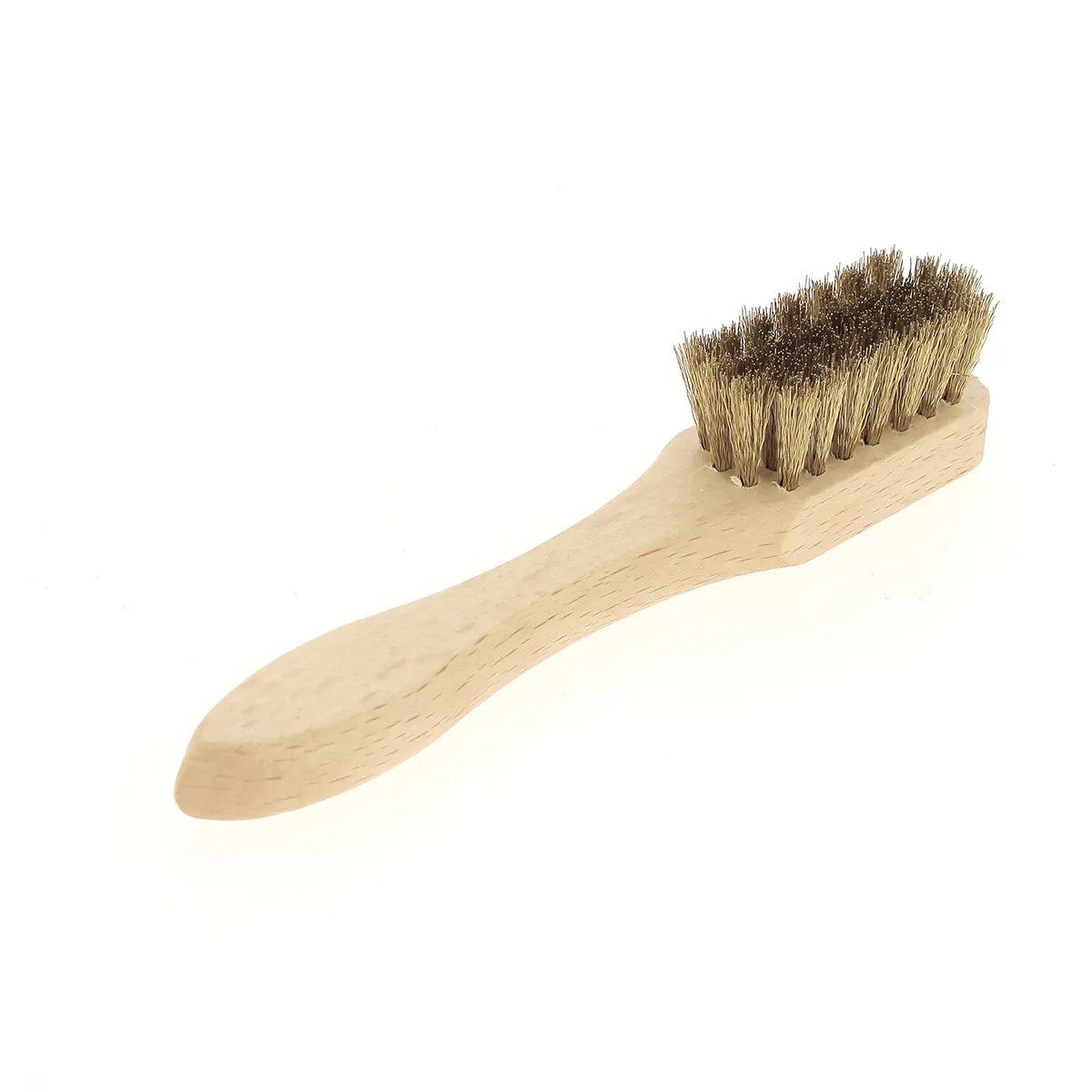 Petite brosse pour cuir velours, nubuck, croûte de cuir et daim avec poils en laiton