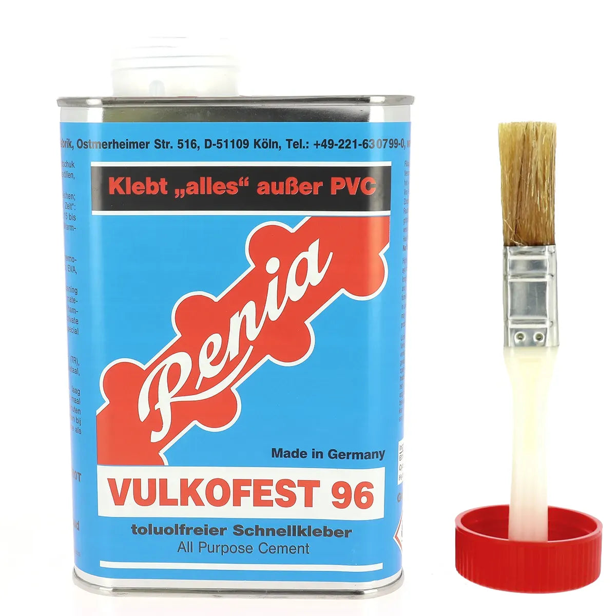 Colle contact Vulkofest 96 Renia avec pinceau intégré au bouchon pour chaussures et semelles orthopédiques