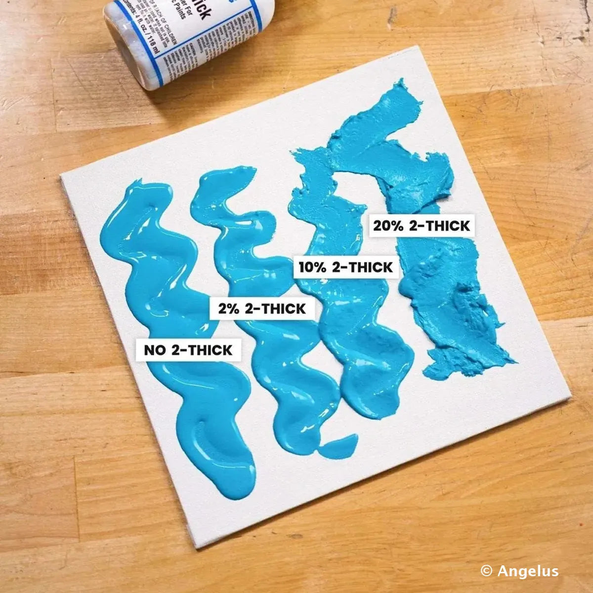 Test de texture de la peinture pour cuir Angelus avec l'épaississant 2-thick
