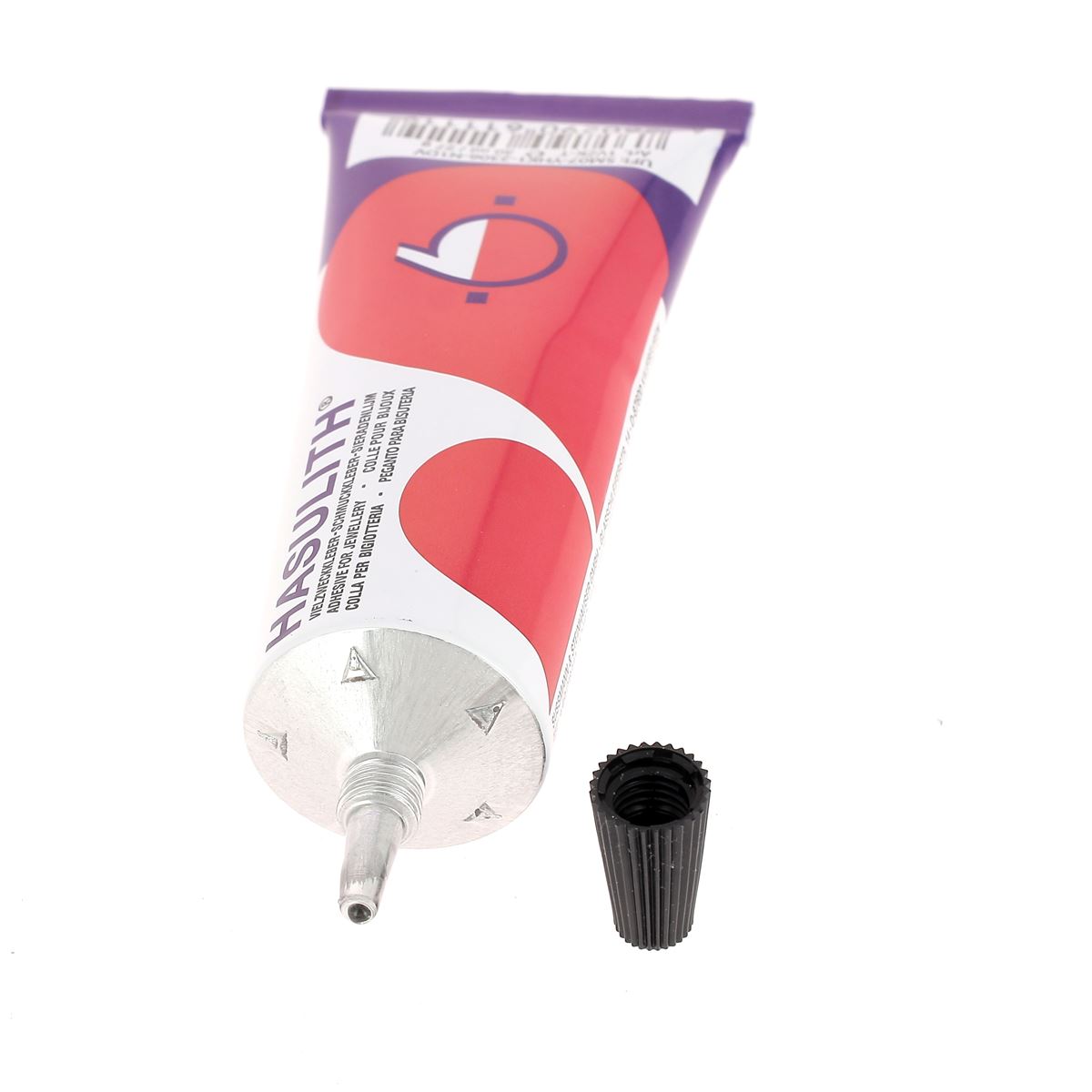 Colle pour bijoux Hasulith de 30ml, colle forte adaptée au cuir, utilisée pour la fabrication et la réparation de bijoux.