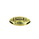 Fermoir bijou aimanté en forme de ballon de rugby avec lacet plat, création de bijoux élégante et pratique.
