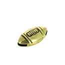 Fermoir de bijou aimanté en forme de ballon de rugby avec lacet plat, création de bijoux, simplicité et style élégant.