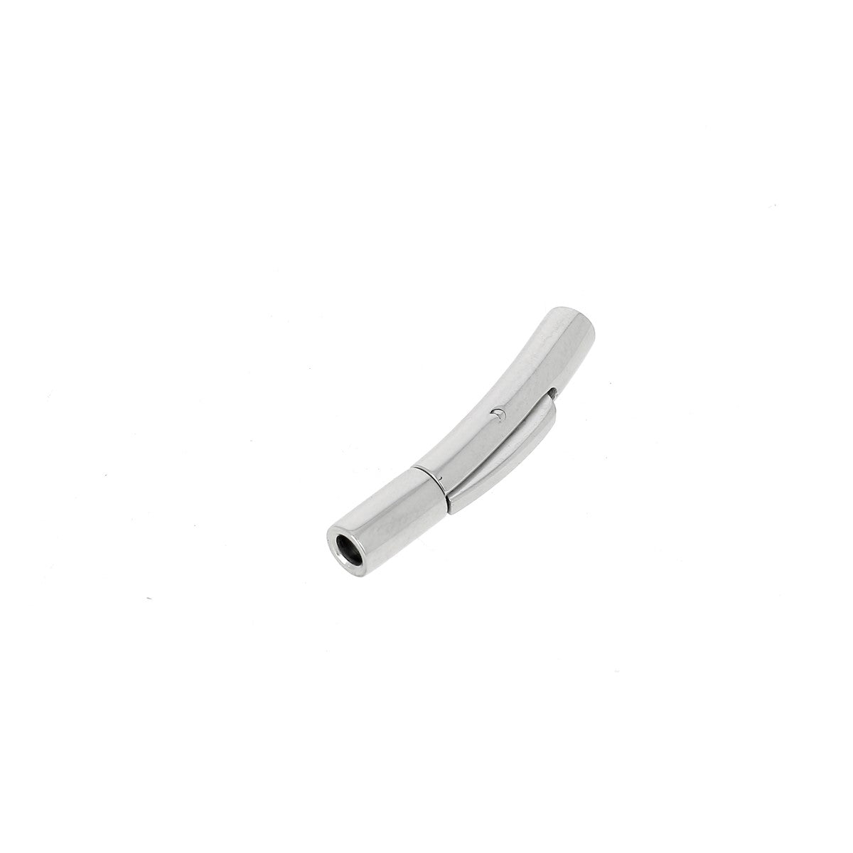 Fermoir bijou à clipser en inox avec lacet rond, création bijoux, finition élégante et durable.