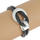 Fermoir bijou en crochet, lacet rond 4mm en argent vieilli, pour création de bijoux, image montrant le fermoir.