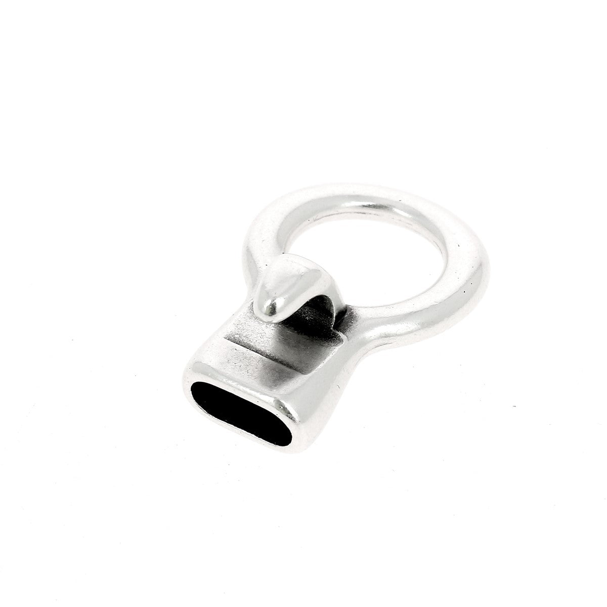 Fermoir bijou en crochet avec lacet rond de 4mm en argent vieilli pour créations de bijoux.