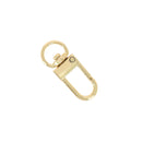 Mini mousqueton tournant doré clair avec attache ronde, idéal pour lacet de 10mm, en bouclerie.
