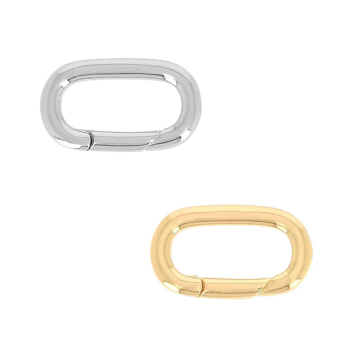 Mini mousqueton ovale en laiton doré clair, 7x16mm, pour bouclerie et accessoires de bricolage.