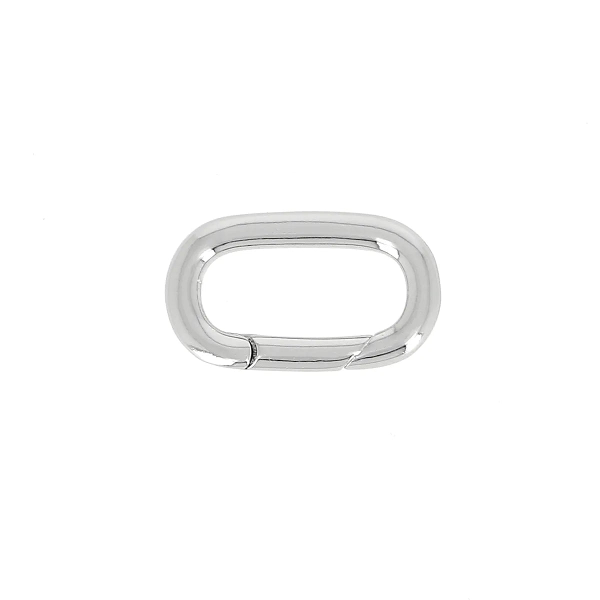 Mini mousqueton ovale en laiton de 7x16mm, boucle en laiton avec finition nickelée, parfait pour la bijouterie ou la couture.