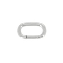Mini mousqueton ovale en laiton de 7x16mm, boucle en laiton avec finition nickelée, parfait pour la bijouterie ou la couture.