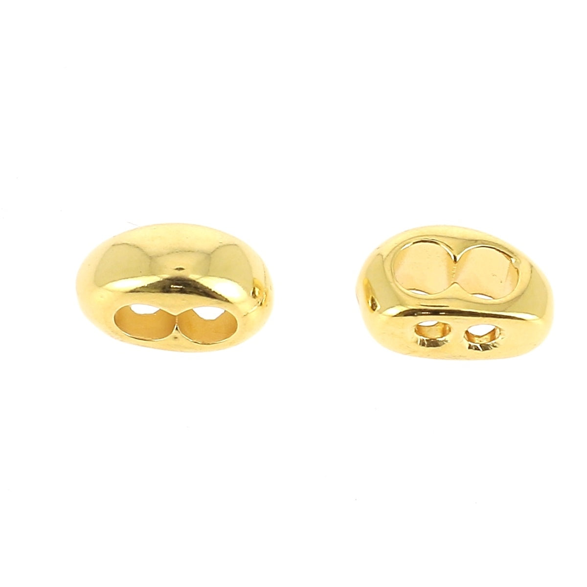Fermoir coulissant bijou passants doubles trous avec lacet rond de 3 mm, création de bijoux en métal.