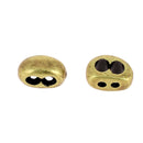 Fermoir coulissant bijou PASSANT DOUBLE TROU avec lacet rond de 3mm pour créations de bijoux, image montrant le fermoir en détail.