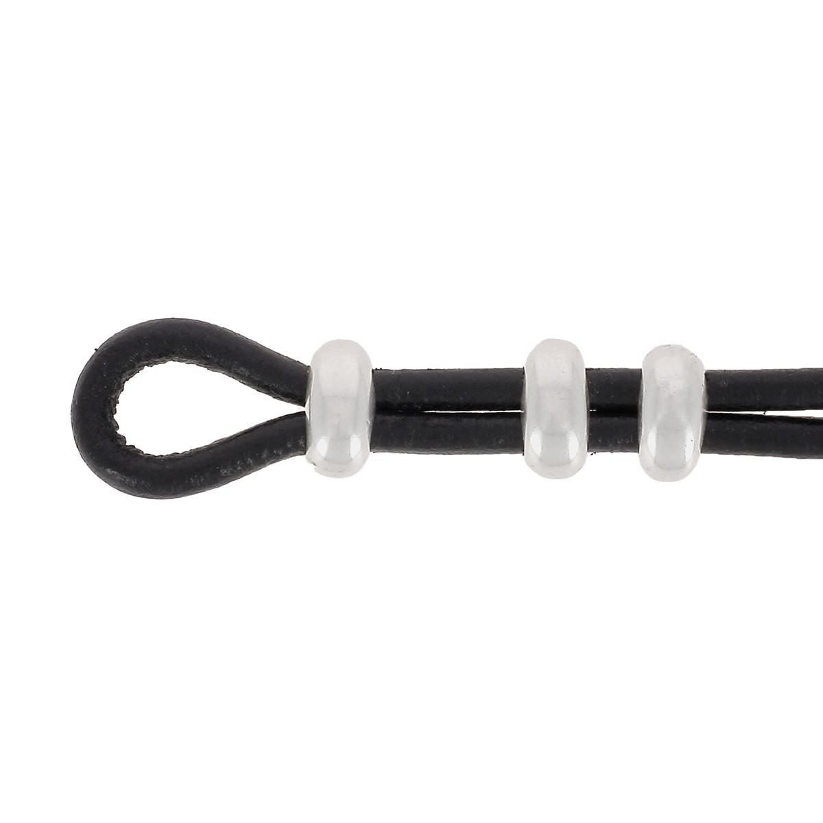 Fermoir coulissant bijou avec passant double trou pour lacet rond de 3mm, création de bijoux, modèle XA066_NK.